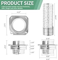Vista 3 de DVC-180 Kit de conector de acoplamiento magnético de ventilación para secadora, fácil de limpiar, conector rápido que incluye un conducto de 3.3