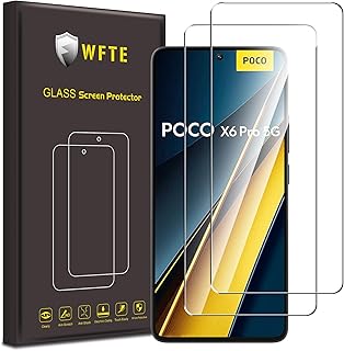 WFTE [2-Pack Screen Protector for Xiaomi Poco X6 Pro 5G/Realme 14 5G, 9H Hardness, Fingerprints, Bubble-Free, Tempered Glass Screen Protector for Xiaomi Poco X6 Pro 5G