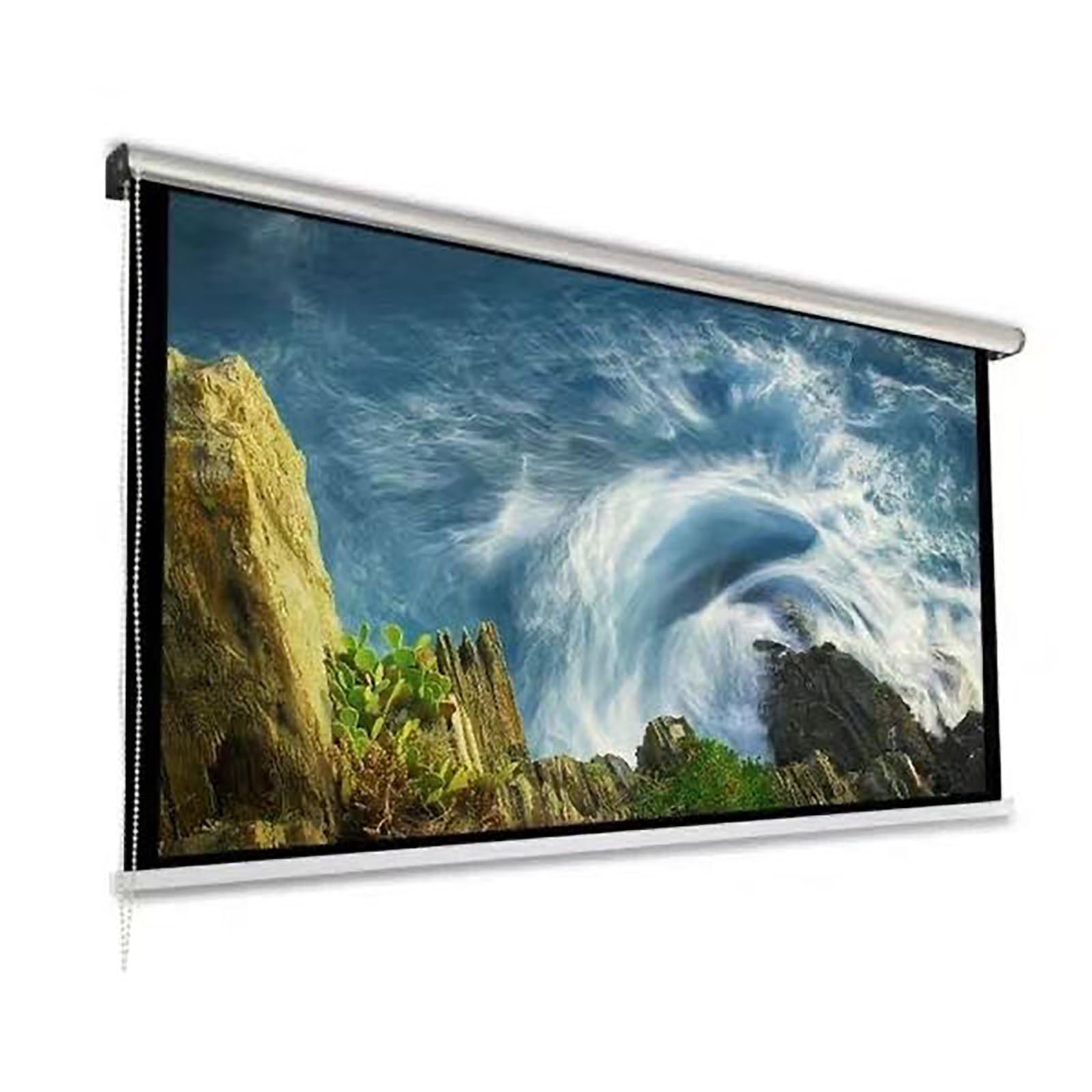 ROFBIHG Schermo per Proiezione Manuale da 60"/72", Rapporto d'aspetto 4:3/16:9, Telo Proiettore con Montaggio a Parete o a Soffitto, Senza Pieghe, Posible Proyección De Distancia Ultracorta(4:3 72in)