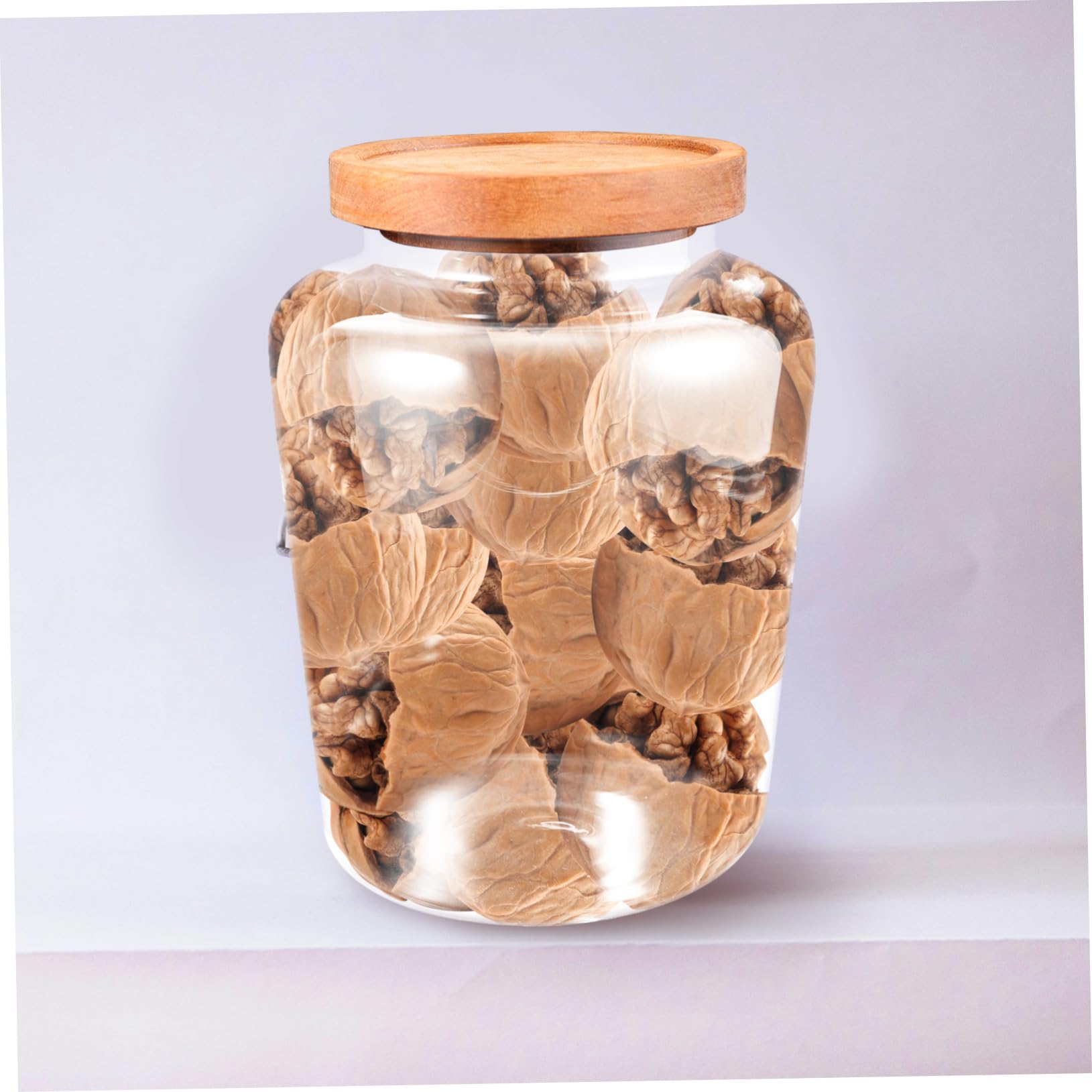 COLLBATH Tarro para Almacenar Alimentos de Vidrio 1, 5l Tapa de Madera