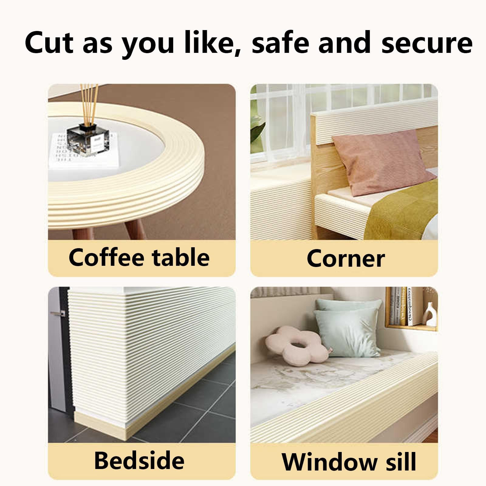 Protectores de esquina de espuma, protectores de bordes autoadhesivos para seguridad infantil en paredes y muebles