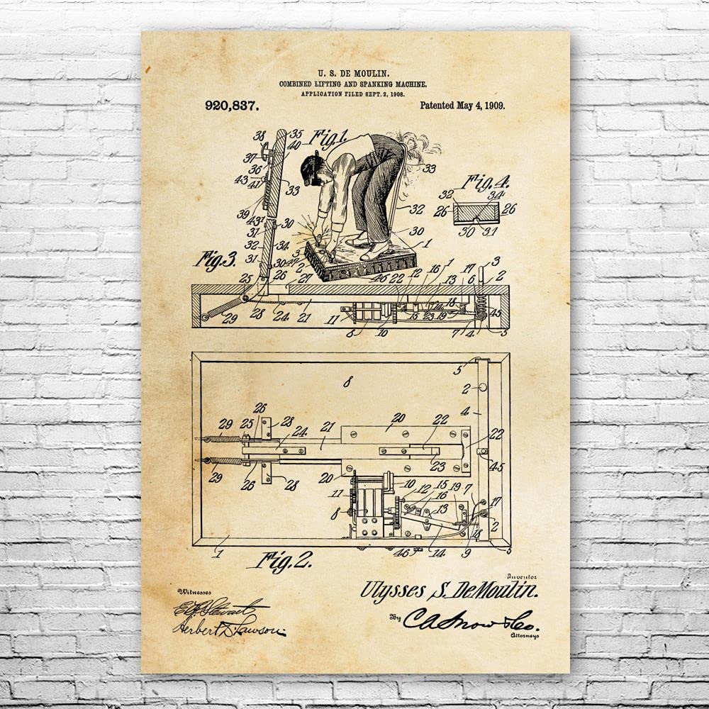 Amazon.com: Spanking Machine Poster Print, Comedian Gift, Funny Art Print,  Frat House Decor, Novelty Gift, Unique Gift, Patent Print Vintage Paper (8  inch x 10 inch): Posters & Prints