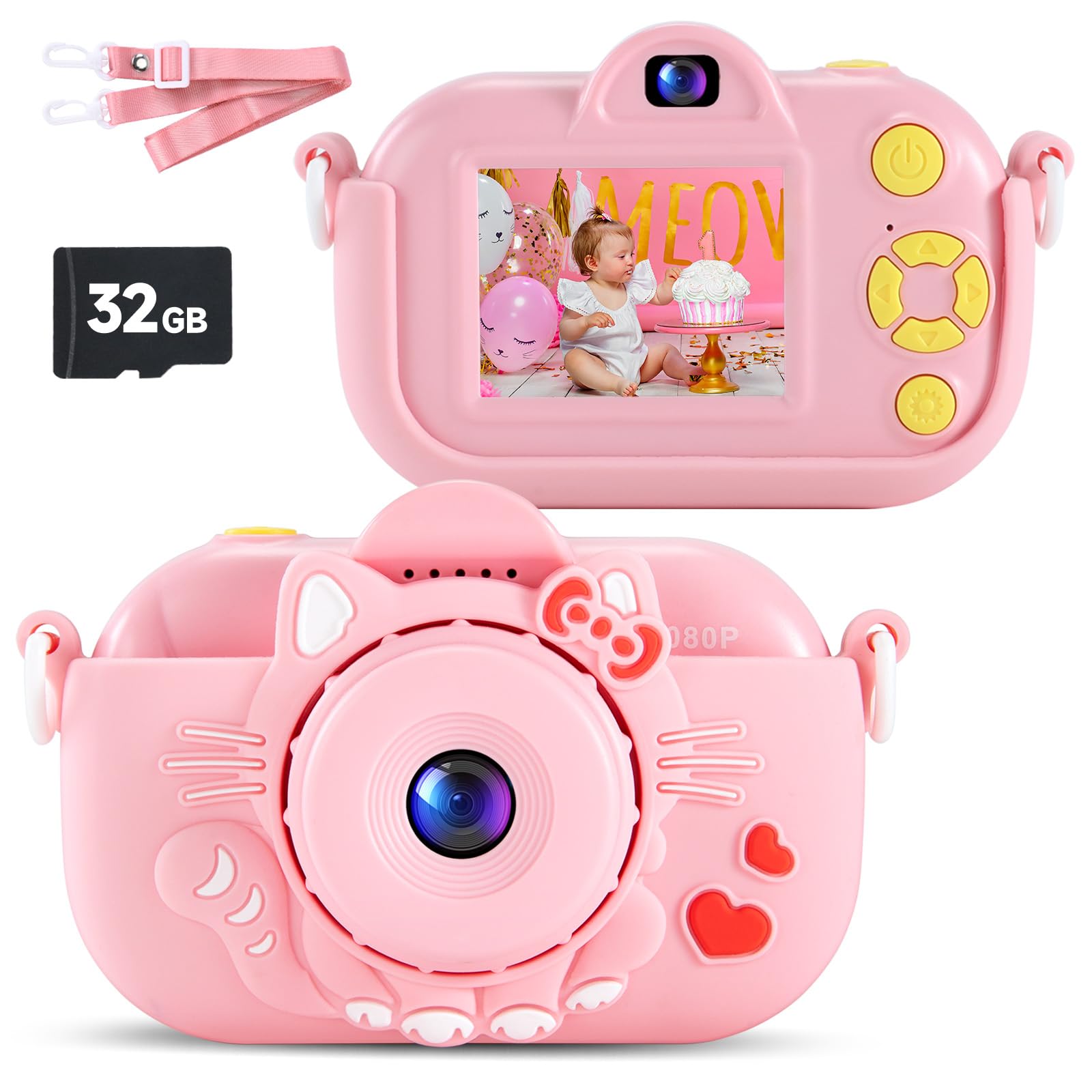 Kids Camera for Girls Toys Age 6-8, HD Video Selfie Toddler Camera, Camera for Kids Toys for Girls, 4 5 6 Year Old Girl Gifts
