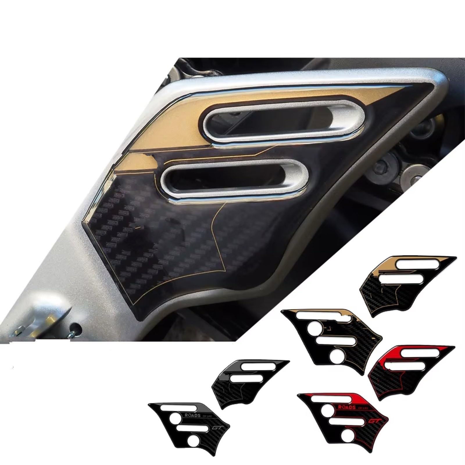 Compatibile Con Yamaha Per Tracer 9GT 2021-2025 Carbon Look 3D Gel Protezione Pedale Moto Adesivo Impermeabile Durevole Antiscivolo Serbatoio(C)