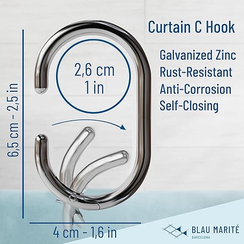 Miniatura 33 de Paquete de 10 ganchos de metal en forma de S para colgar, gancho resistente en forma de S con hebilla de seguridad, se adapta a barras de hasta 0.6