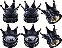 Vista 23 de 4 piezas tapas de vástago de válvula de neumático con corona, con anillo de goma, tapa de válvula de aire de neumático de plástico con núcleo