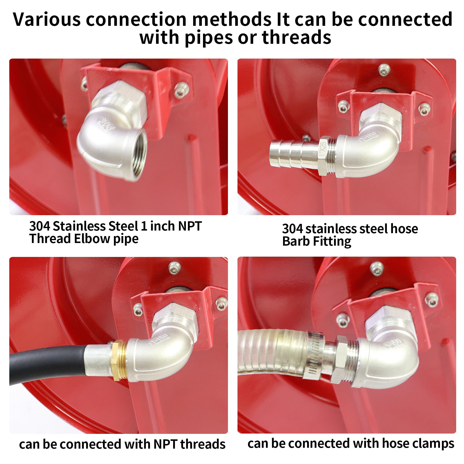 BORRITT 1 Inch Fuel Hose Reel,1