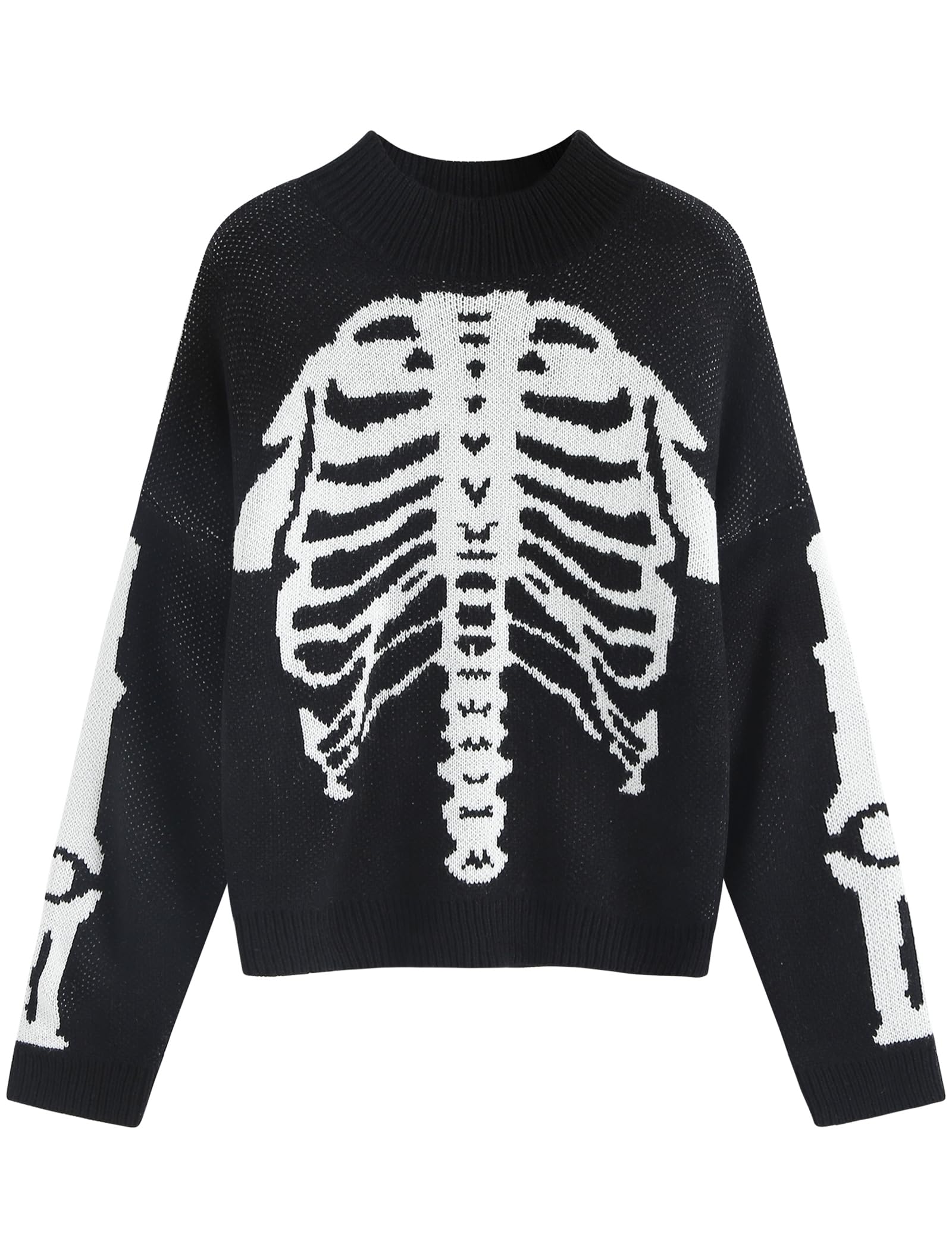 ZAFUL Women's Cropped Turtleneck Sweater Lantern Sleeve Ribbed Knit Pullover Sweater Jumper