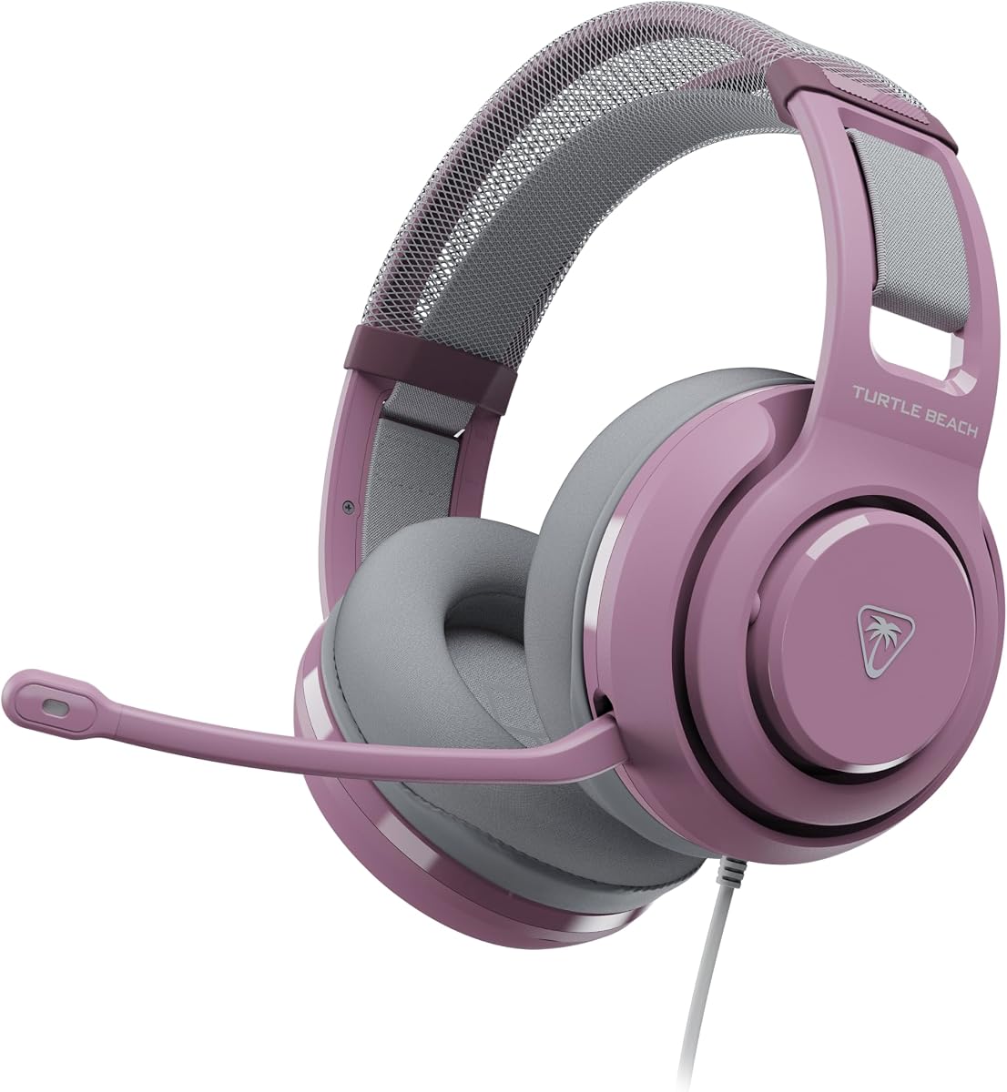 Auriculares para juegos multiplataforma con cable Turtle Beach Atlas 200 para Xbox, PS5, PC | Xbox Series X|S, Xbox One, PlayStation, controladores de 50 mm, micrófono que se puede girar para silenciar, espuma viscoelástica, diadema flotante, niebla lila