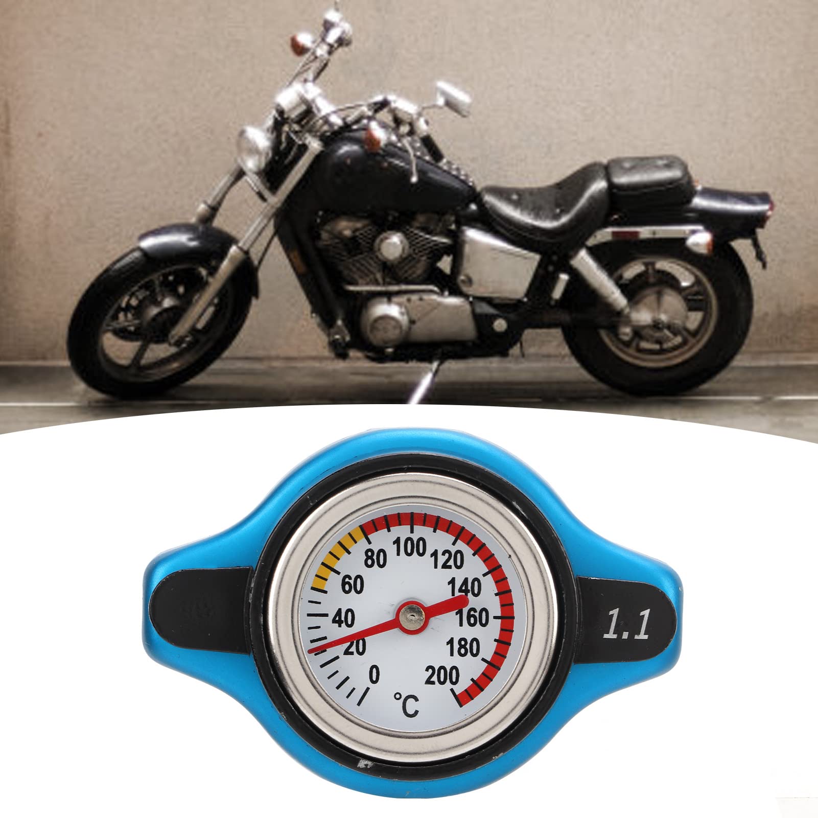 Tappo Radiatore 2 In 1 Con Termometro – Universale Per Auto E Moto, Alta Pressione, Testa Piccola 1.1, Materiale ABS E Alluminio