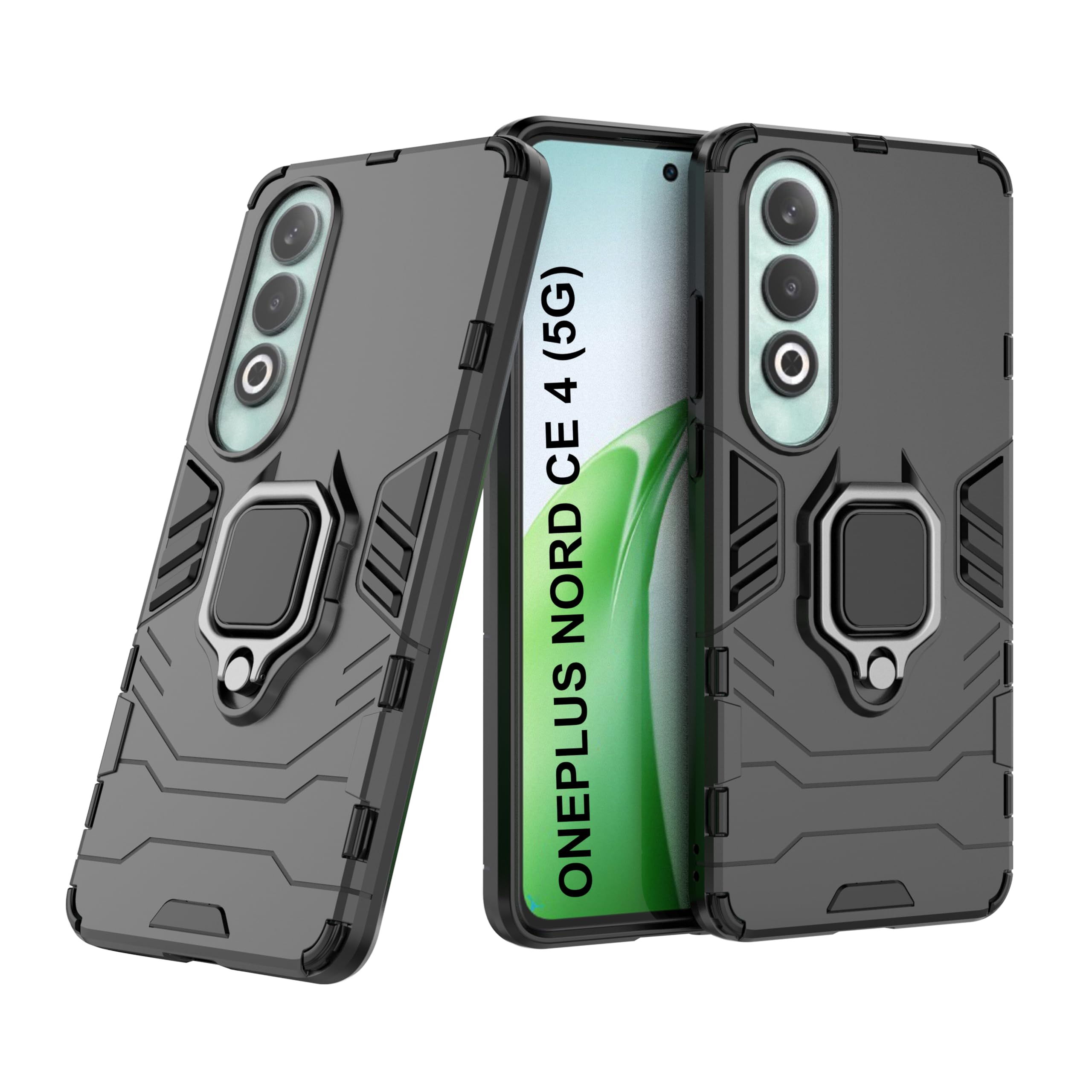 CEDO Rugged OnePlus Nord CE 4 (5G) Defender Case | Rotating Ring Holder & Kickstand in-Built | Military Grade Armor | Bumper Back Cover (Black) (B0D4QVDVZF) Amazon Price History, Amazon Price Tracker