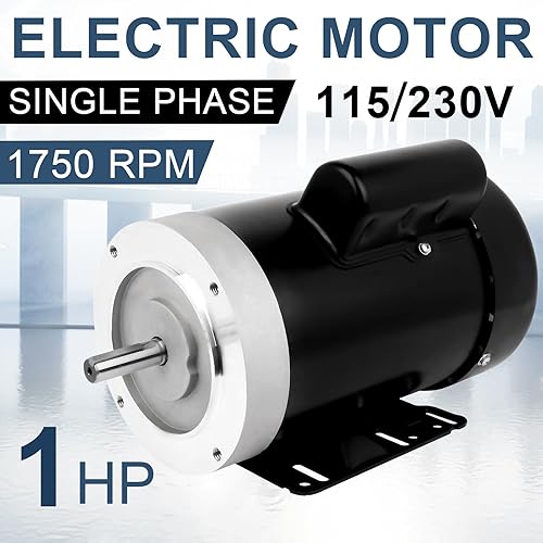 Miniatura 3 de Motor eléctrico de 1 HP, motor de uso general de 1750 RPM, motor monofásico 56C Marco 13.66.8A 115230V TEFC CWCCW para compresor de aire y equipo
