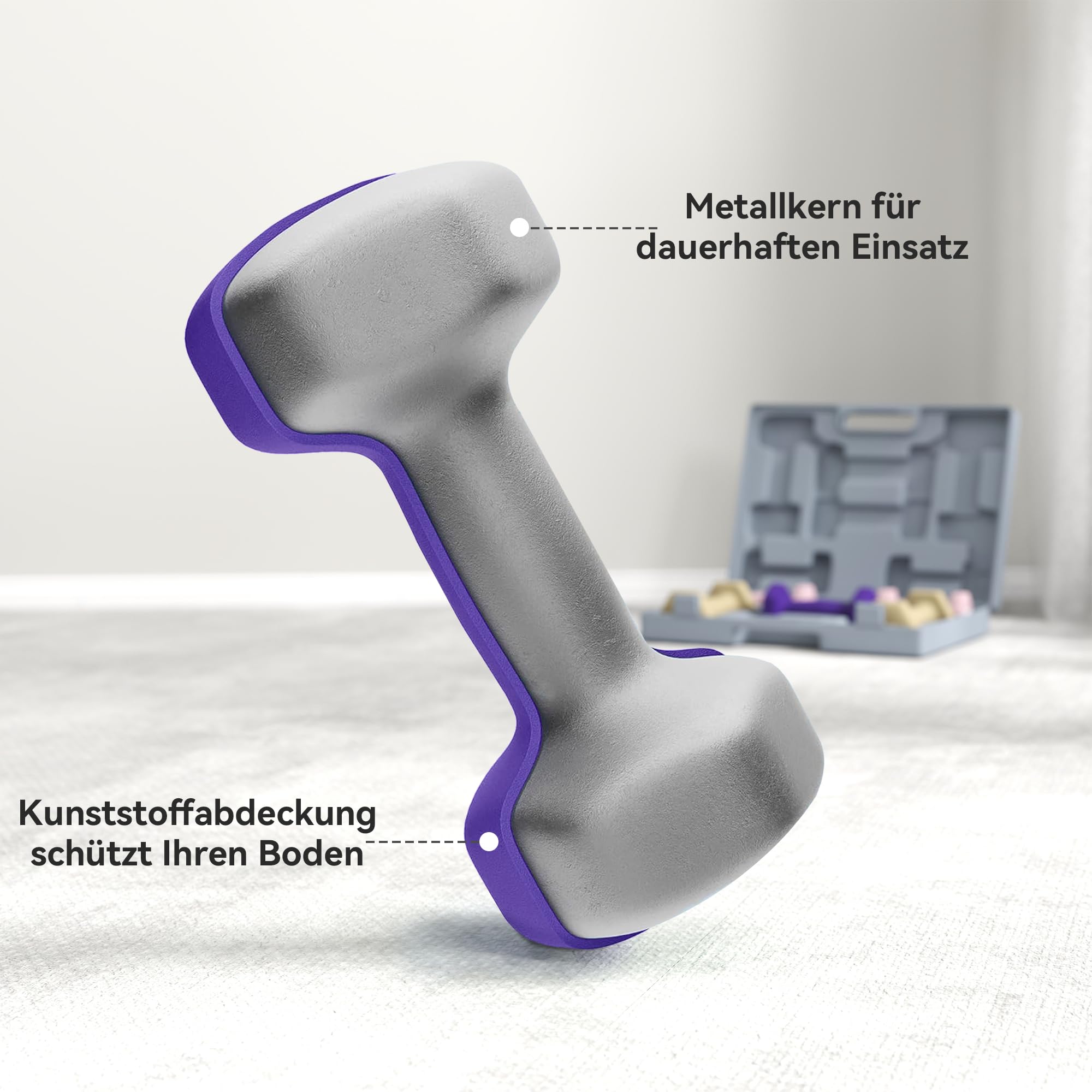 SPORTNOW Hantelset 6er Set Stahl für Männer Frauen 1kg 2kg Hanteln