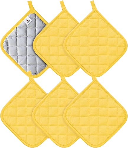 Joyhalo Paquete de 6 soportes para ollas de cocina, resistentes al calor, juegos de ollas para horno, almohadillas calientes de tela de rizo,