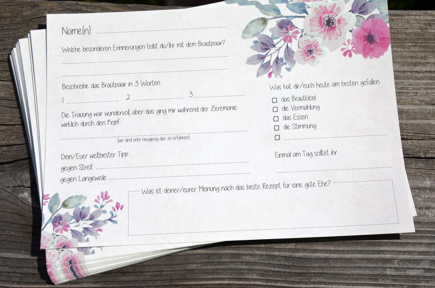 Pagine Per Libro Degli Ospiti DINA5/A6 U2013 Bellissimi Biglietti Per