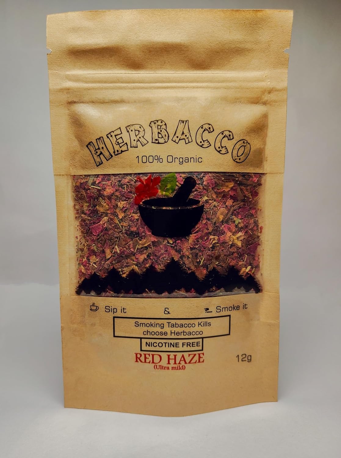 Herbacco Red Haze, Dual Delight Premium Herbal Smoking Blend (Nicotine- Free) and Herbal Tea, Sip it OR Smoke it. (12grams) (B0CPPPDP6P) Amazon Price History, Amazon Price Tracker