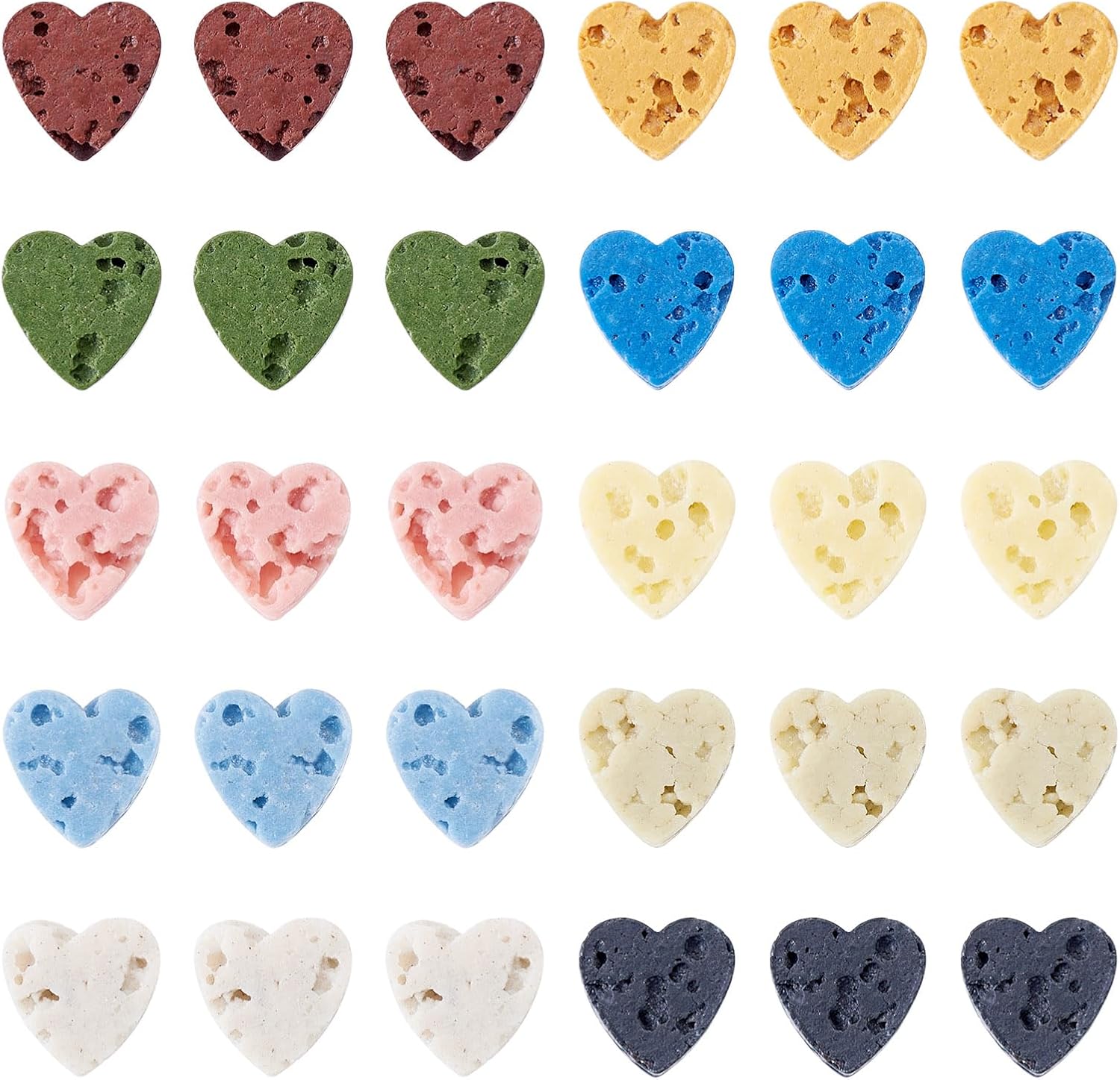 Craftdady 100pcs Heart Lava Rock Beads 6 mm Love Heart Stone Loose Spacer Beads Decorative Bracelet Beads Handmade Crafting Beads for DIY Earring Necklace Jewelry Making - Image 8