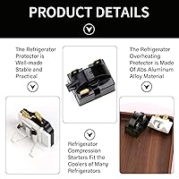 Vista 3 de PTC - Kit de relé de arranque y protector de sobrecarga para refrigerador, QP2-15 de 3 pines y 15 ohmios y protector de sobrecarga de refrigeradores