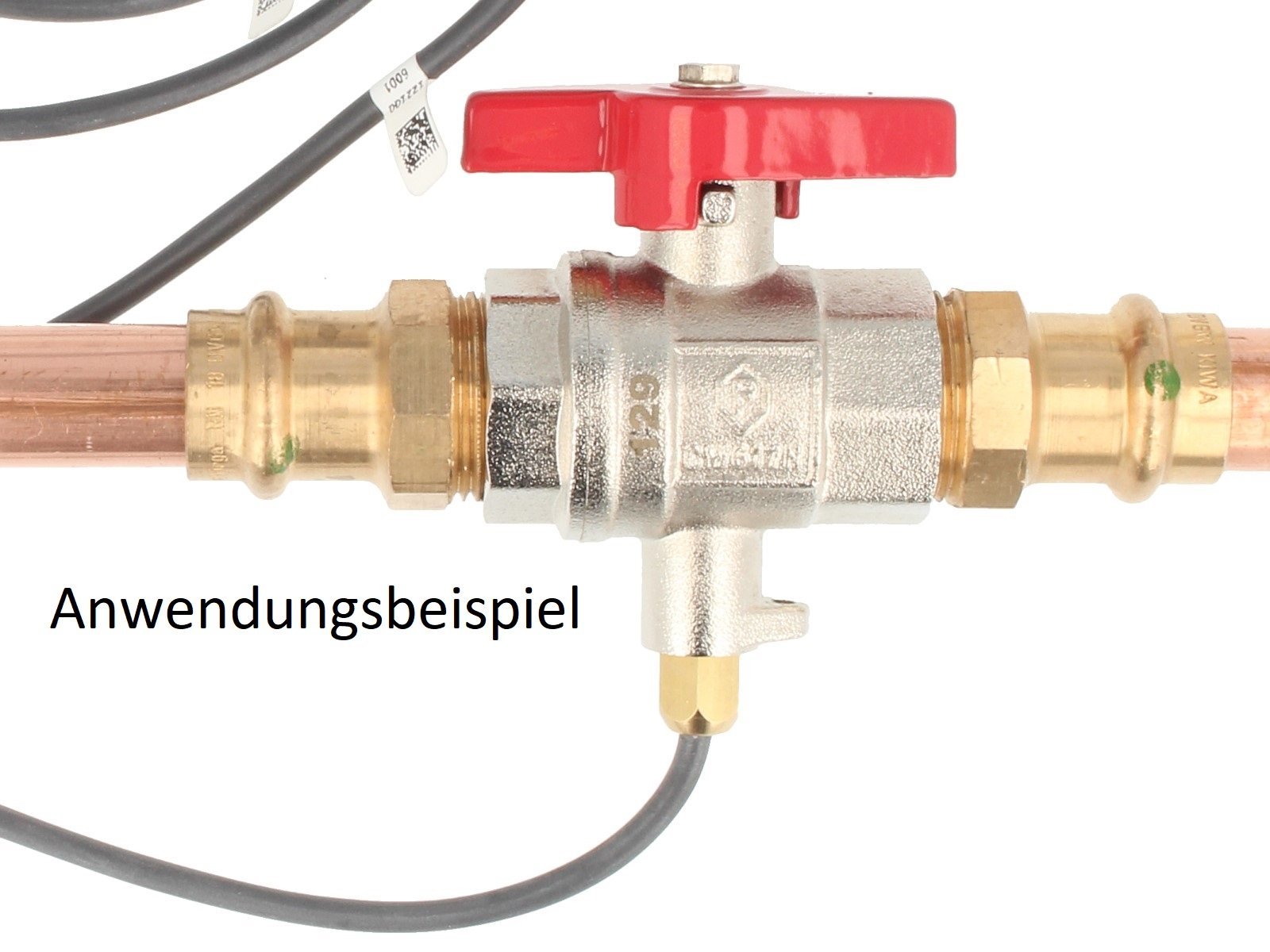 Einbausatz zu Wärmemengenzähler 1/2 Zoll x 110 mm - mit Kugelhähnen