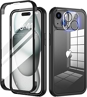 seacosmo for iPhone 15 Plus Case, [Built-in 9H Tempered Glass Screen Protector with Camera Lens Protector] Shockproof Slim Cover iPhone 15 Plus, Full Body Protective Phone Case for iPhone 15 Plus 6.7"