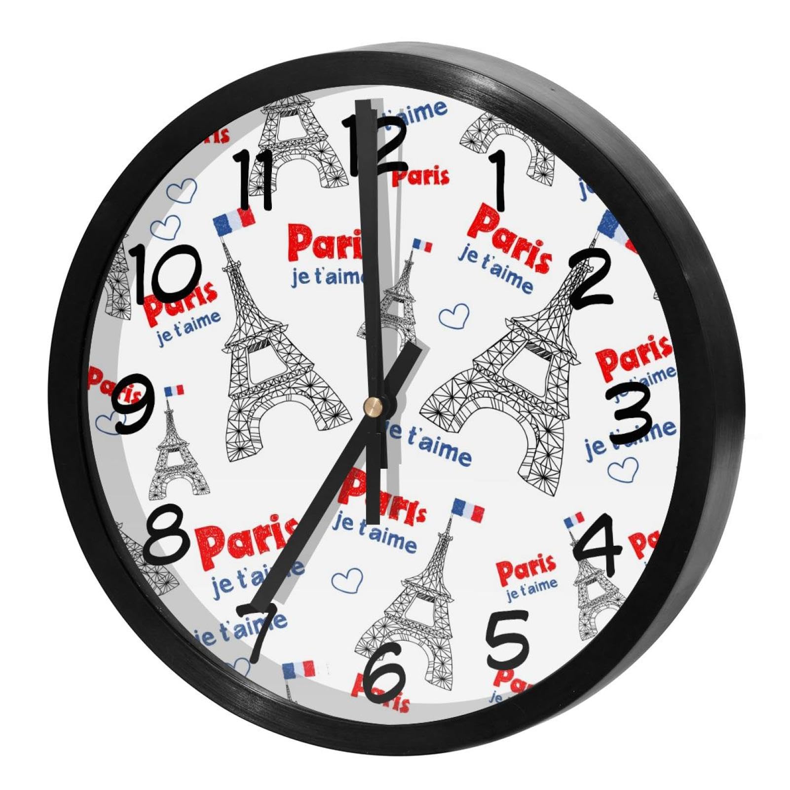 Horloge murale à quartz sans tic-tac à piles pour décoration de bureau