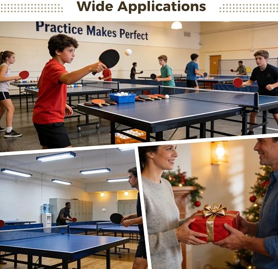 2 Pairs Table Tennis Set with 6 Balls, Ping Pong Paddles, Wooden Racket w/Ergonomic Handle & High-Elastic Sponge Rubber, Beginner-Friendly Lightweight Portable for All Ages