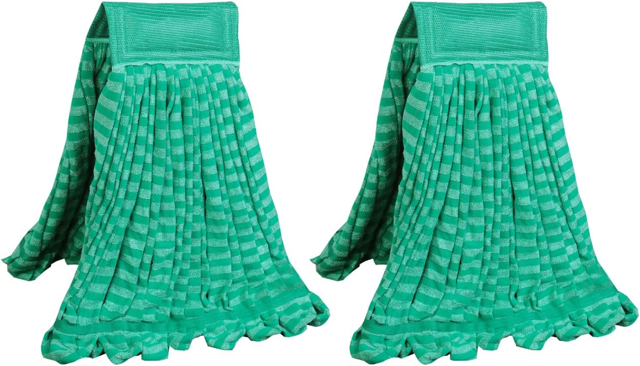 DIRT RUSHER 2 PACK Microfiber Tube Mop Head Replacement Commerical Wet Mop for Floor Cleaning,Ultra-Absorbent,Qucik-Dry and Universal Scratch Free Looped End Mopheads,ATDSS76011G