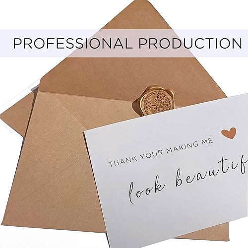 Miniatura 6 de Tarjeta de artista de maquillaje de boda, tarjeta de agradecimiento para peluquería, agradecimiento por hacerme lucir hermosa, tarjeta de boda con