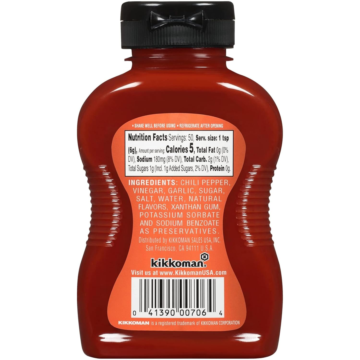 Kikkoman Sriracha Hot Chili Sauce, 10.6 oz (Pack of 3) with By The Cup Spatula Knife