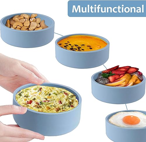 Miniatura 4 de Molde de silicona para freidora de aire, 3 piezas reutilizables para freidora de aire, sartén para huevos, molde antiadherente para huevos, molde de