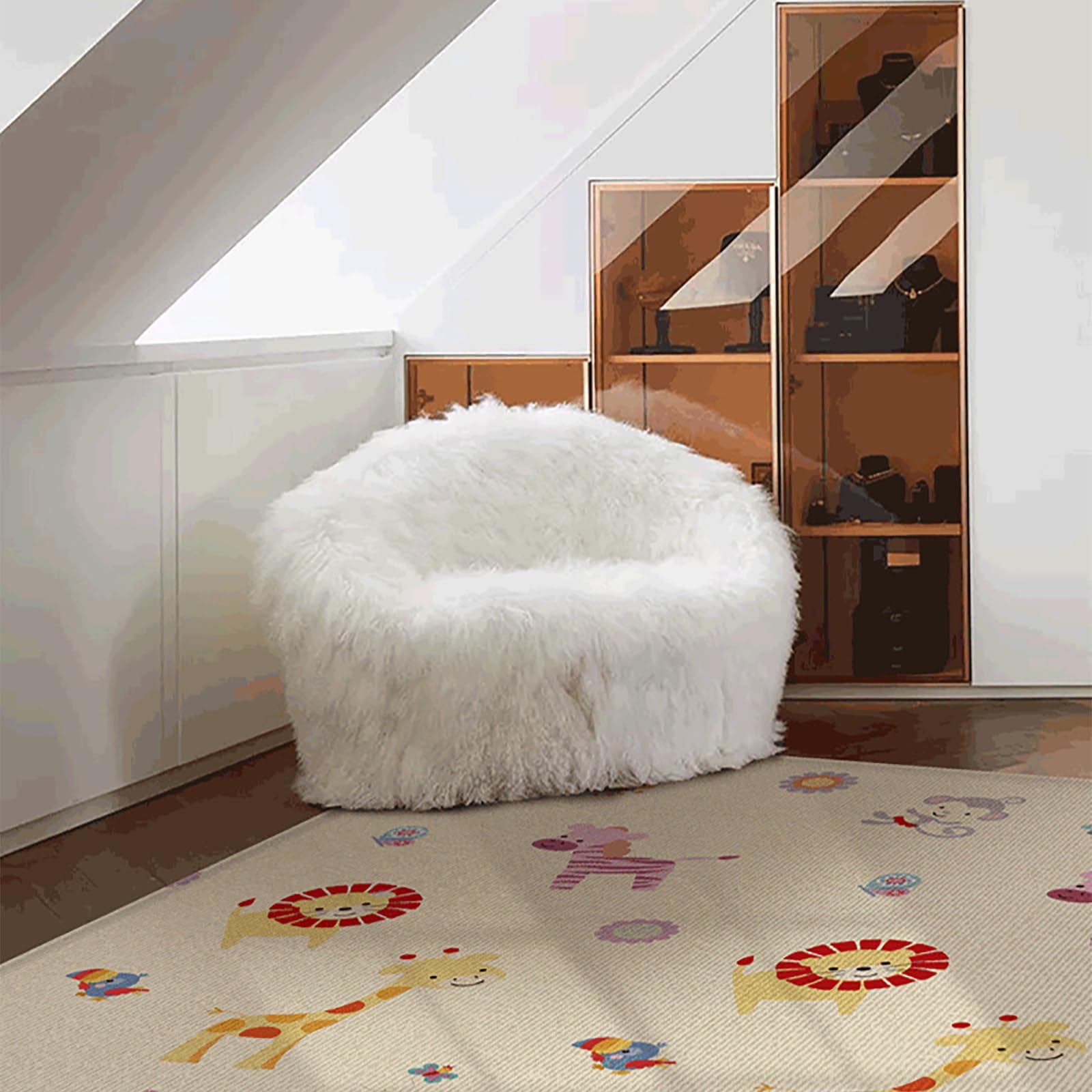 PZCC Tapis de Jeu pour BéBé, Tapis Rampant Pliable, Tapis de Jeu Épais Antidérapant et Imperméable, Tapis Enfant Double Face pour Salon, Jeu Éducatif pour Ramper pour BéBés de 0 à 6 Mois (Transport)