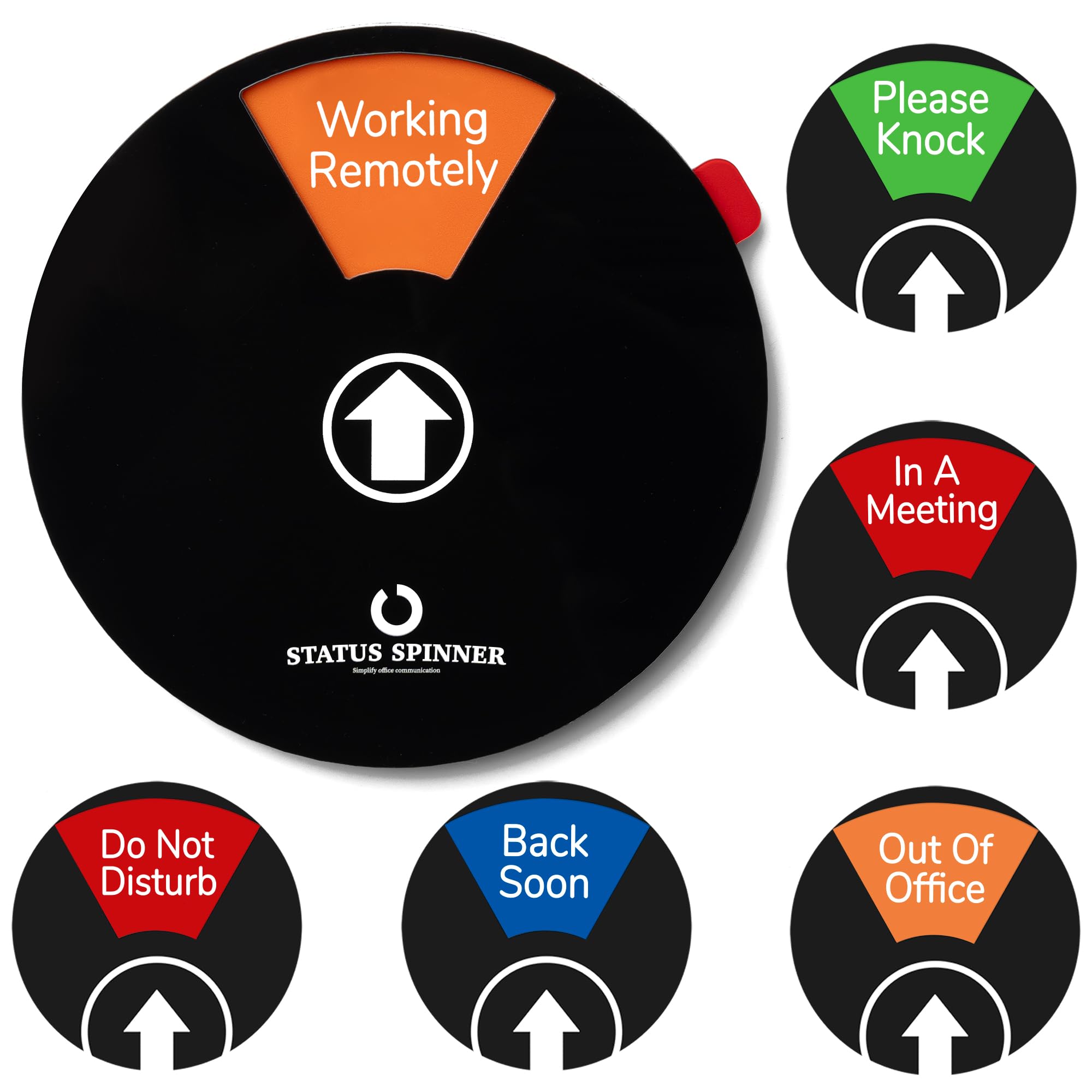 Out of Office Sign - 6 Options, Private, Available, Away, In a Meeting, Do Not Disturb, Wheel (6 Inch)