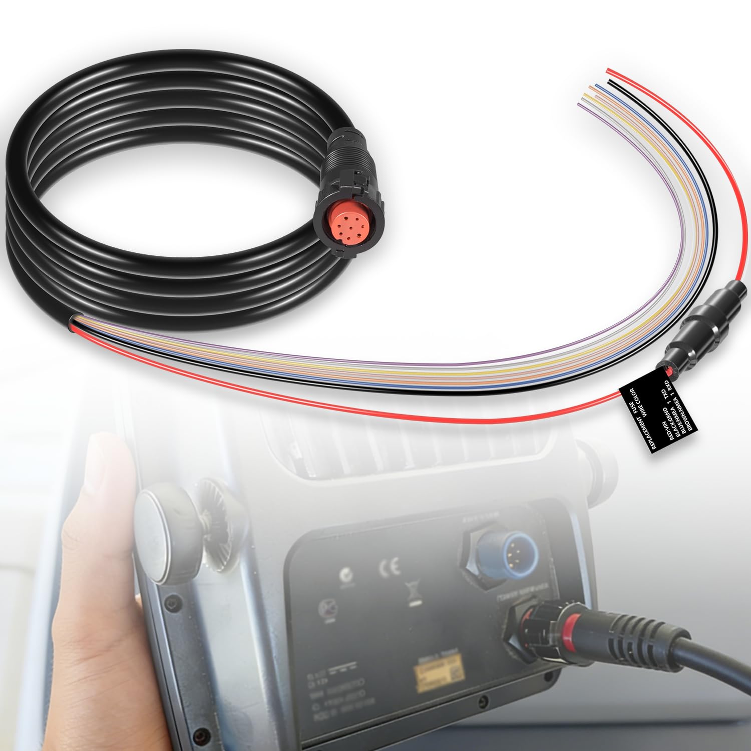 LAIKOU 010-11970-00 Power/Data Cable 8-Pin Compatible with Garmin echoMAP 50dv, 50s, 70dv, 70s, GPSMAP 527xs, 547, 547xs, 741, 741xs