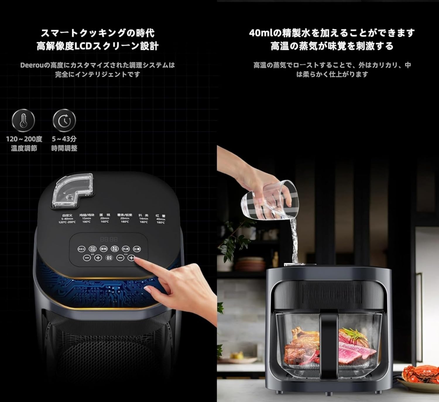 入荷極小！新作】ノンフライヤー 4.5L 可視窓 家庭用 電気エア 