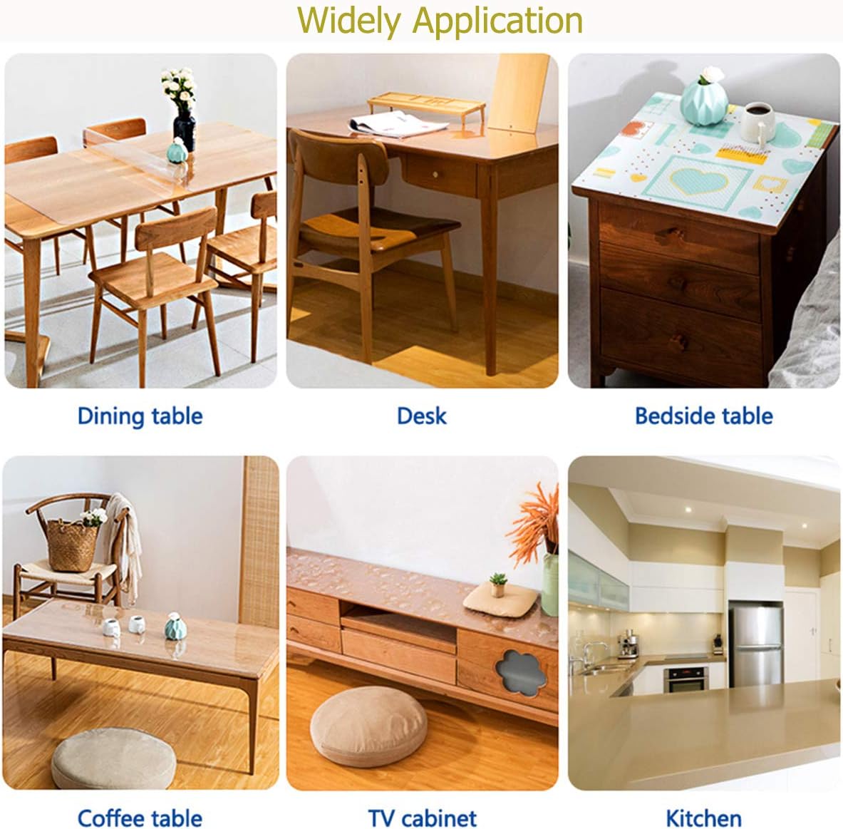 Get Discount Offer MYOYAY Clear Table Cover 48 x 24 Inch 2mm Thick Plastic Table Protector Tablecloth Waterproof Rectangle Non-Slip Table Cover for Dining Room Table Kitchen Wood Grain Coffee Table