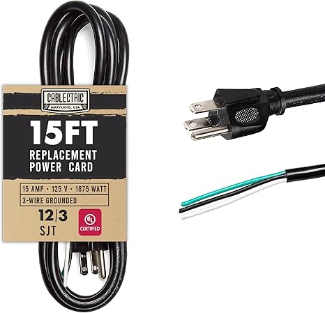 12 Gauge Power Cord Replacement with Open End