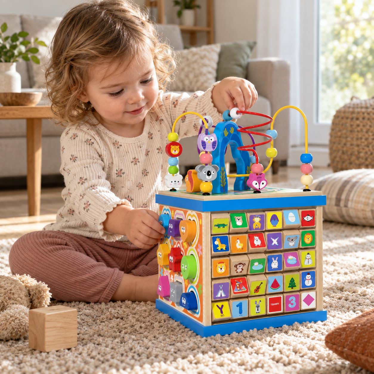 Cubo attività Legno, Educativo, 5 Lati con 1.34kg