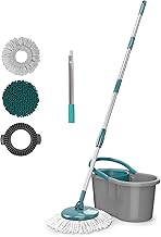 Kit Mop Giratorio Fit + 3 refis extras ( Microfibra , Tira Pó, Limpeza Pesada) + 1 cabo extensor, KIT0327, Flash Limp, Cinza