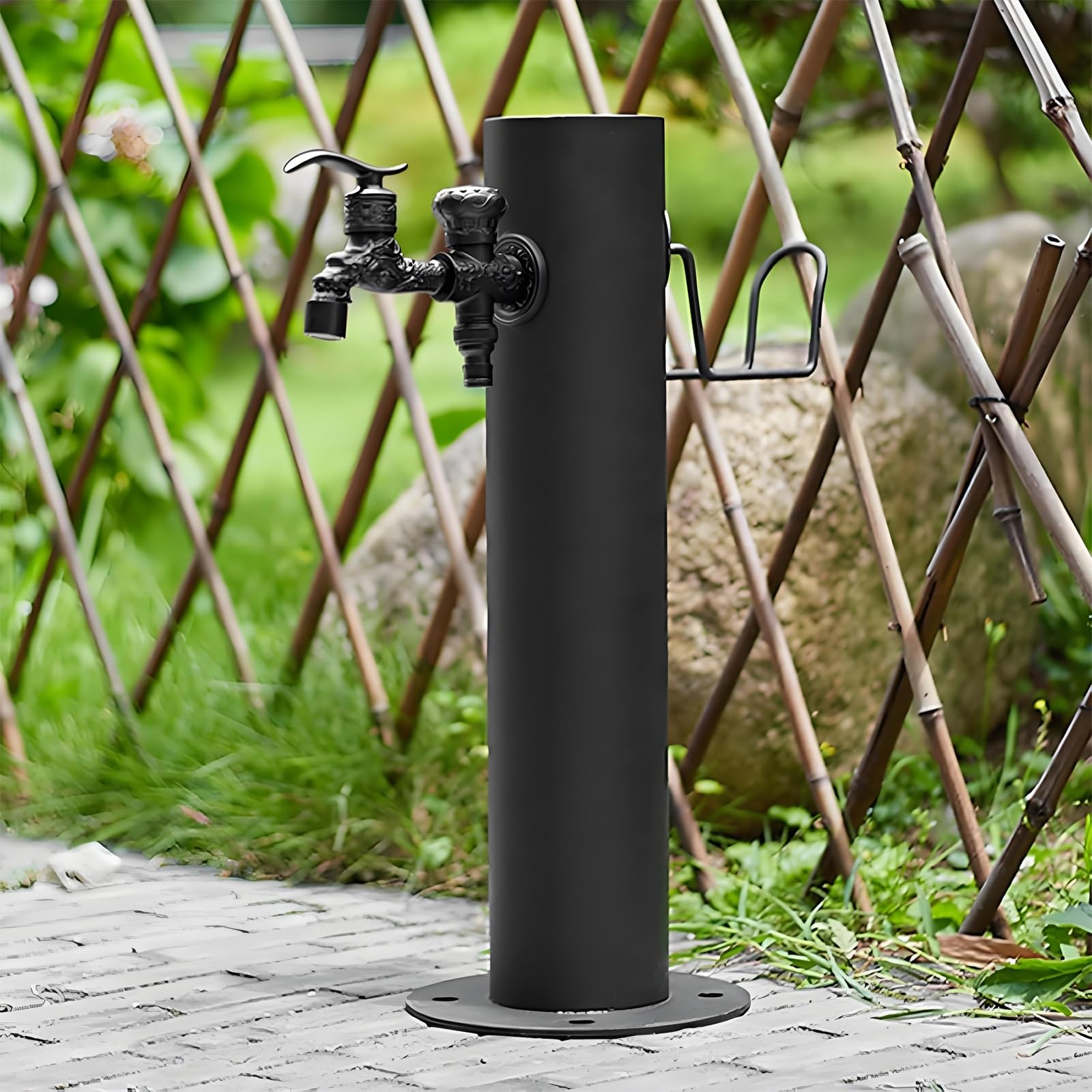 Colonna d'acqua verticale da giardino, supporto autoportante per tubo con rubinetto, forniture da giardinaggio per irrigazione, 86,1 x 5,1 cm