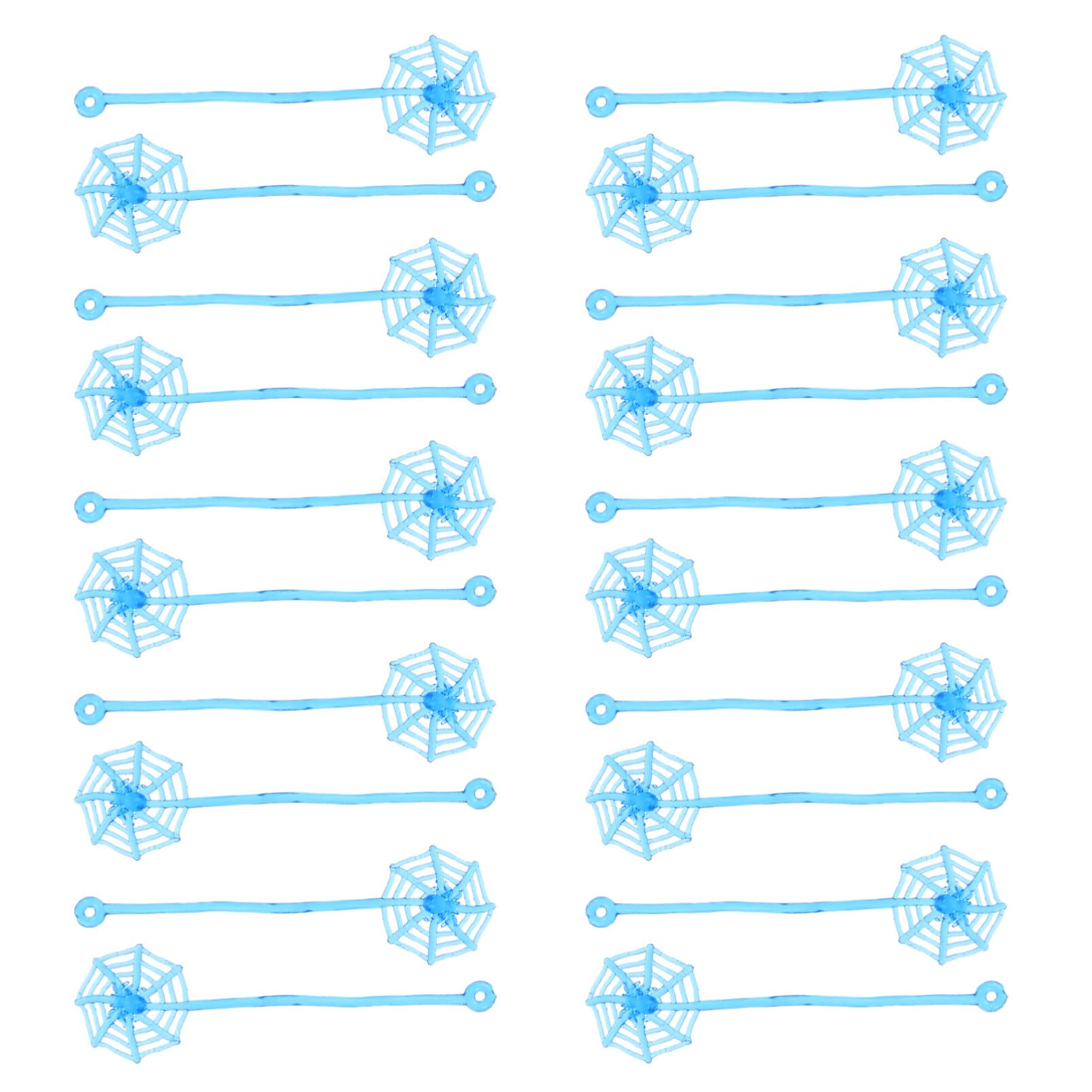 MAGICLULU 20pcs Sticky Hand Held Spider Web Mini Elastic Spider Web Extendable Elastic Spider Web for Halloween Decoration Gifts (Blue)