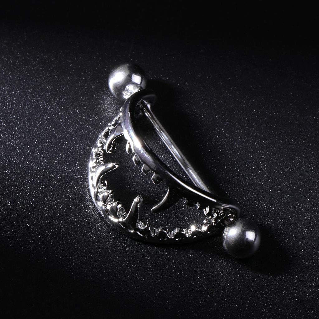 hejhncii Mouth Teeth Nipple Rings for Lady Women 2 Pieces/Set Nipple Piercing Barbell Halloween Breast Jewelry Decorati Stainless Steel Nipplerings