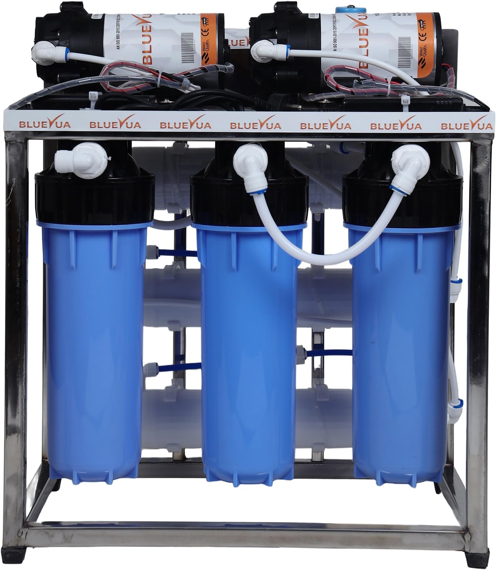 - 25 LPH Double Purification Commercial RO Water Purifier 25 Liter Per Hour Blue Stainless Steel Full Automatic With TDS Adjuster