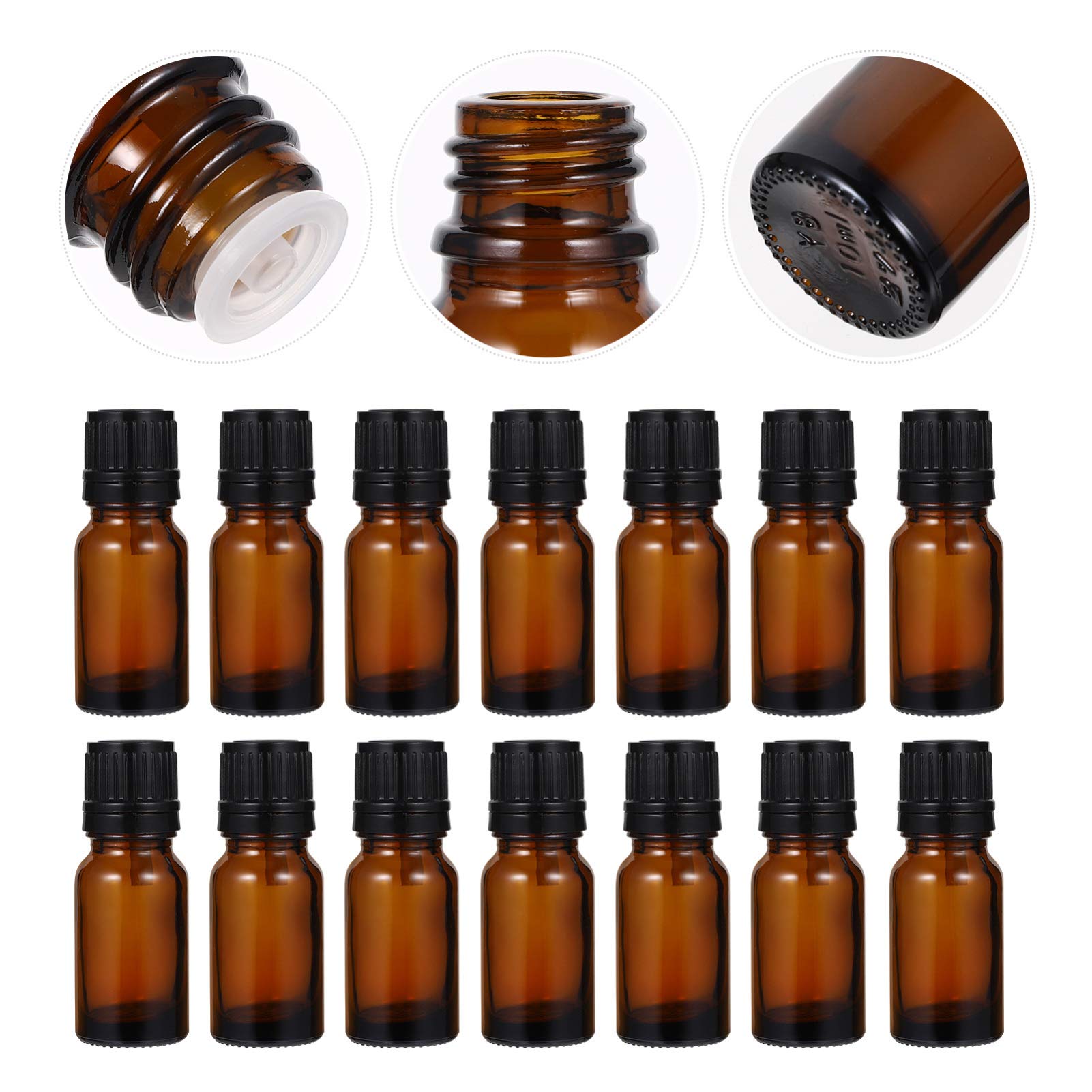 ERINGOGO Set di 24 Bottiglie Piccole Bottiglie Vuote Ricaricabili a Tenuta Stagna in Vetro da 10ml come Contenitori per Olio Essenziale e Viaggio Portatile