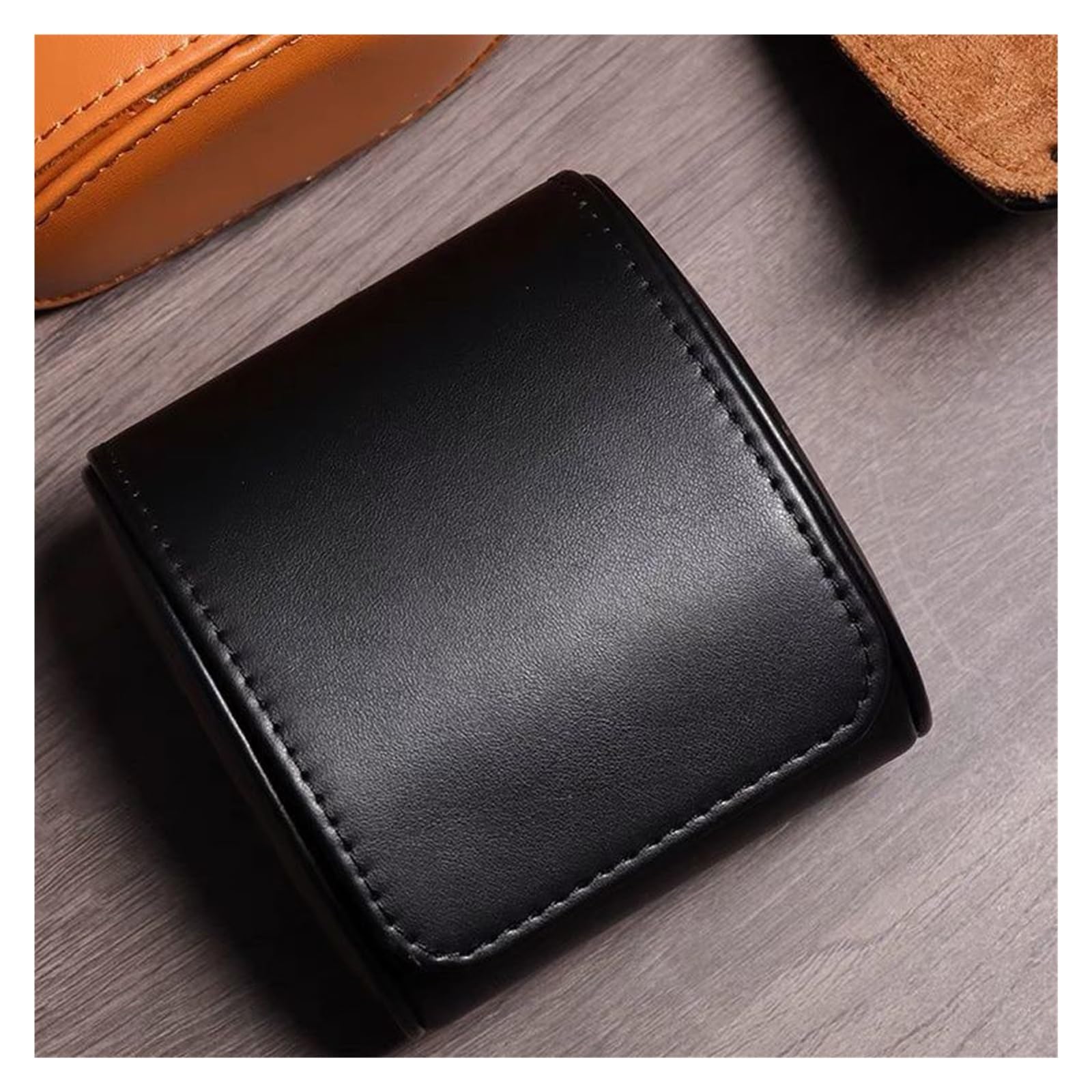 Rotolo di orologio in pelle PU da 1 pz 1/2/3 slot for uomo | Custodia singola in pelle PU nera elegante, con cuscino protettivo.(2 Slot Brown)