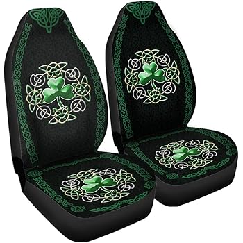 Amazon Com Vth Global Irish Celtic Shamrock Clover Car Seat Covers Set Of 2 Universal Fit Accessories Birthday Ireland Trinity Knot Claddagh Gifts For Dad Mom Husband Wife Son Daughter Men Women Sports