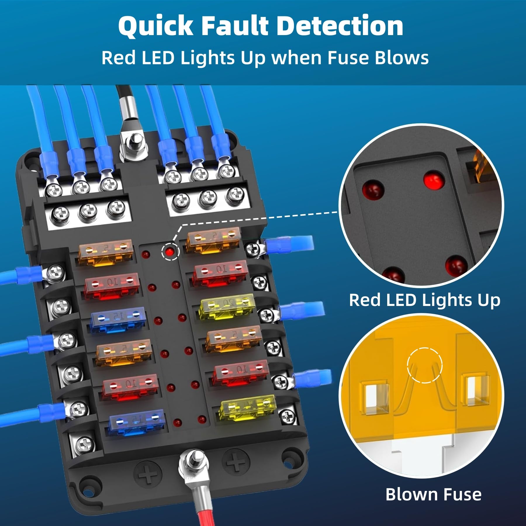 Scatola Di Giunzione Fusibili Per Auto, Moto, Veicolo, 12V - Foto 4