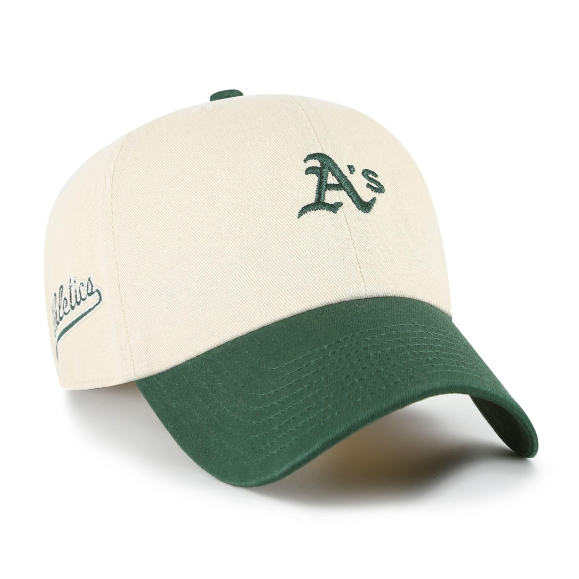 47 Oakland Athletics MLB Baserunner Sure Shot Clean Up Cap Beige Green