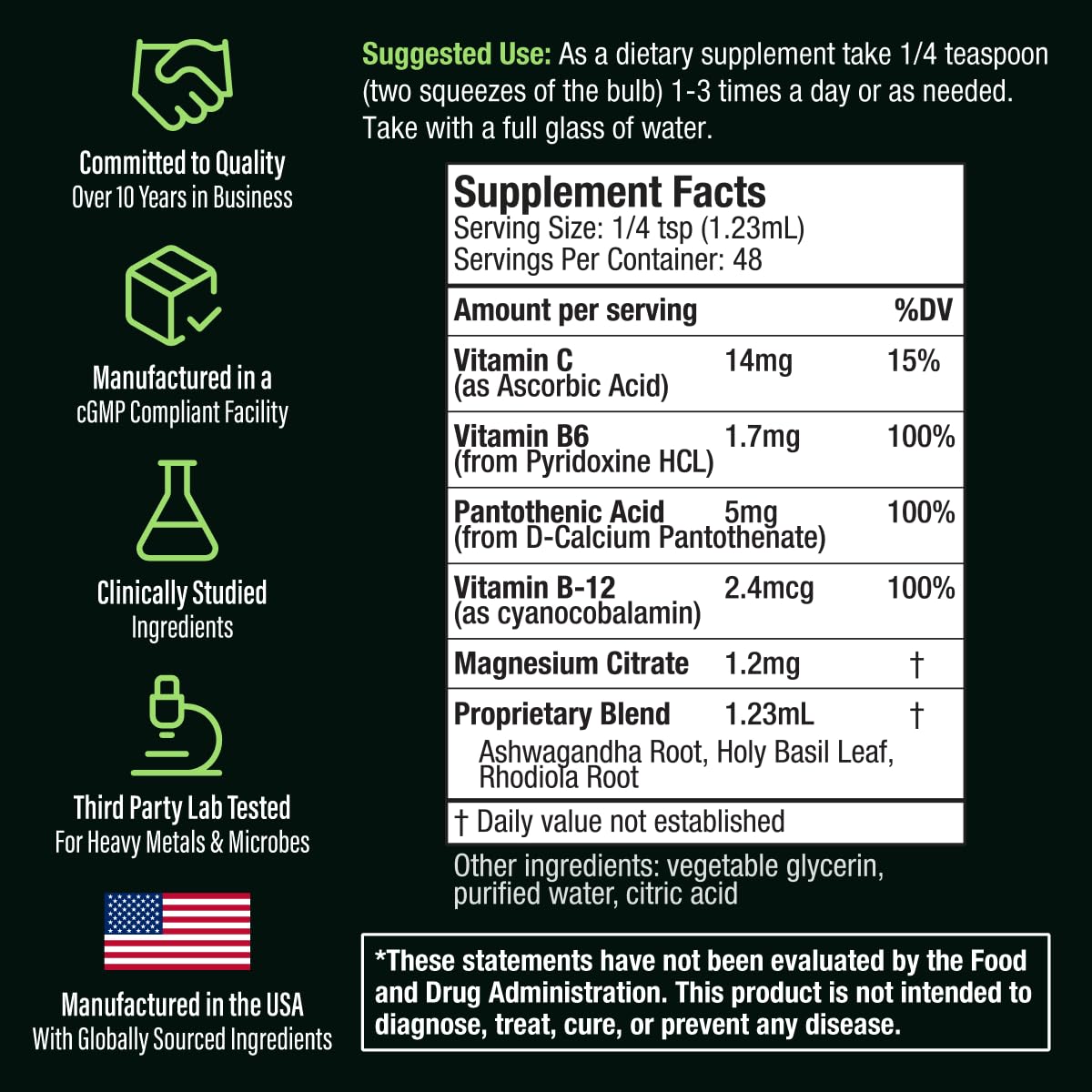 Active Adrenal - Advanced Adrenal Support Tincture - Liquid Delivery for Better Absorption - Ashwagandha, B-Vitamins, Magnesium and More — Amazon image 8