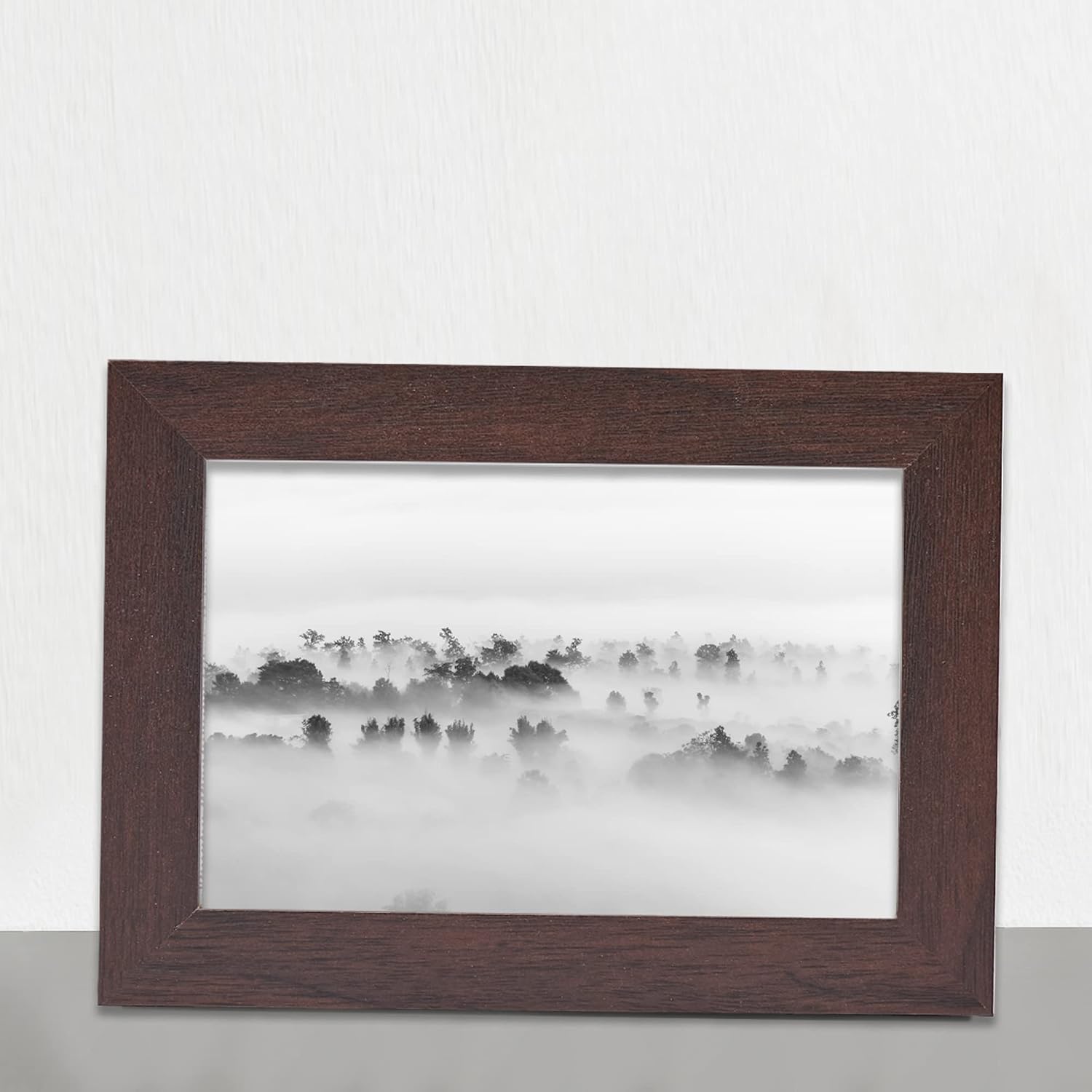 EcoHome 4x6 Picture Frames Brown Wood – for Table Top and Wall Mounting Display