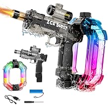 Electric Water Gun LED 33FT Range, Automatic Water Blaster for Adults Kids, Outdoor Pool Beach Party Squirt Gun, High Capacity Summer Water Toy Black
